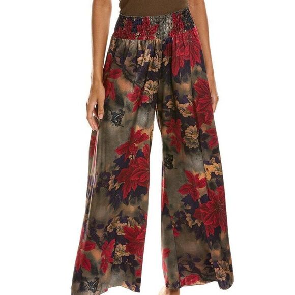 Johnny Was Workshop Pants Viscose Palllazo Bolero Floral Nwot Sz Small - Picture 1 of 8